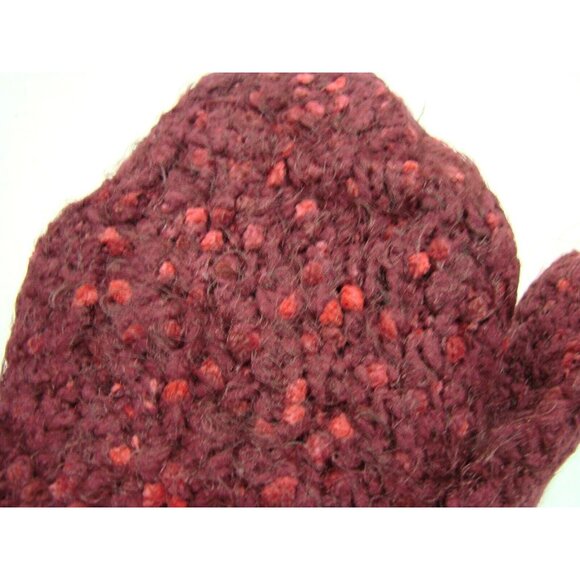 Cuddl Duds Burgundy Red Plush Speckled Knitted Mittens One Size So Soft Warm - Picture 3 of 6